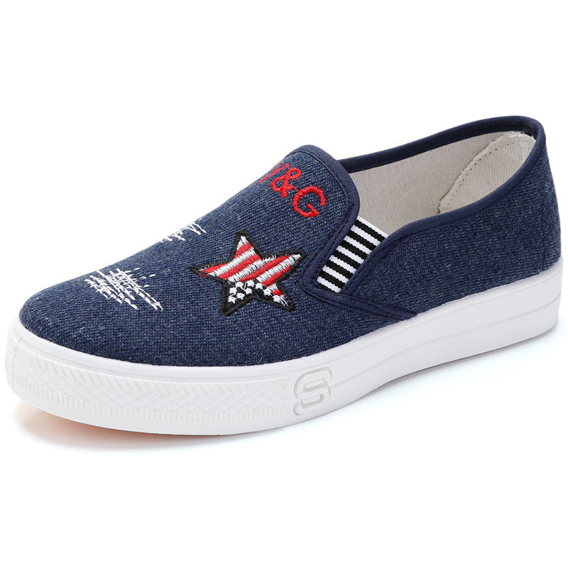 Women's Thick Sole Flat Old Beijing Cloth Canvas Shoes Newgew