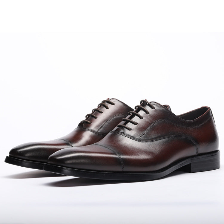 Men Classic Cowhide Solid Handmade Oxford Shoes Newgew Shoes
