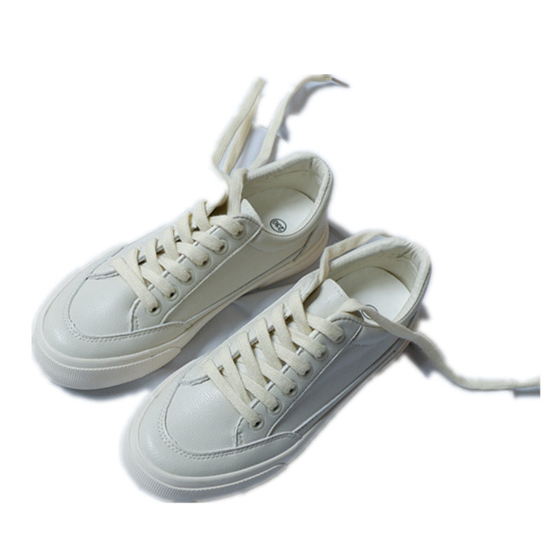 Women's Fan Street Shooting Pure White Spring Canvas Shoes Newgew
