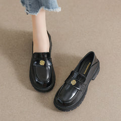 Women Retro Minimalist Casual Thick Soled Loafers Newgew Shoes