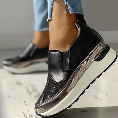 Women Casual Sequins Slip On Wedge Sneakers NewGew