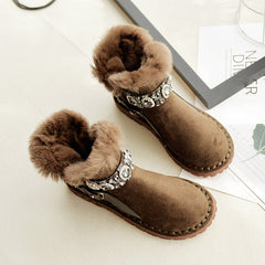 Women Casual Fashion Furred Flat Snow Boots Newgew Shoes