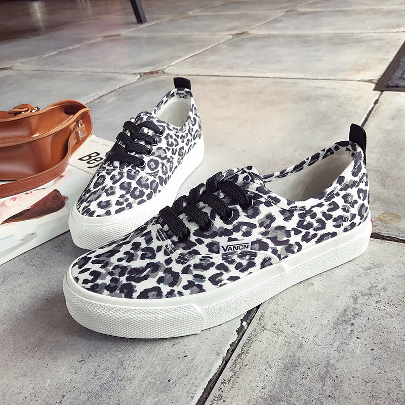 Style Leopard Print With Female Soft Canvas Shoes Newgew