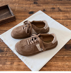 Women Retro Leather Soft Flat Casual Training Shoes Newgew Shoes