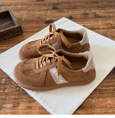 Women Retro Leather Soft Flat Casual Training Shoes Newgew Shoes