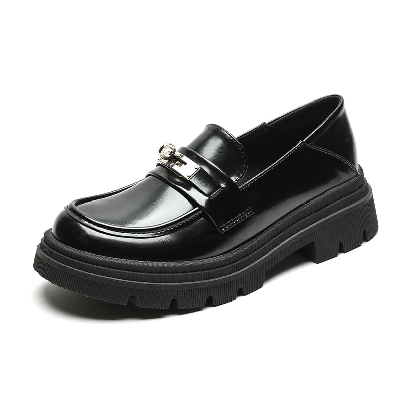 Women Soft Leather Casual Lug Sole Loafers Newgew Shoes