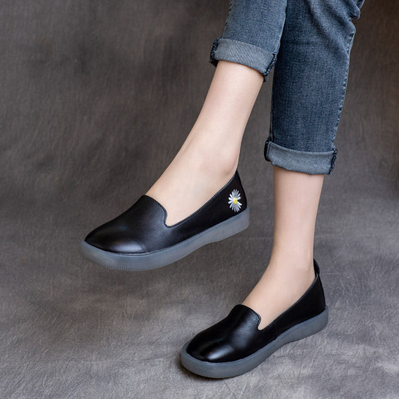 Women Minimalist Casual Leather Soft Flats Newgew Shoes