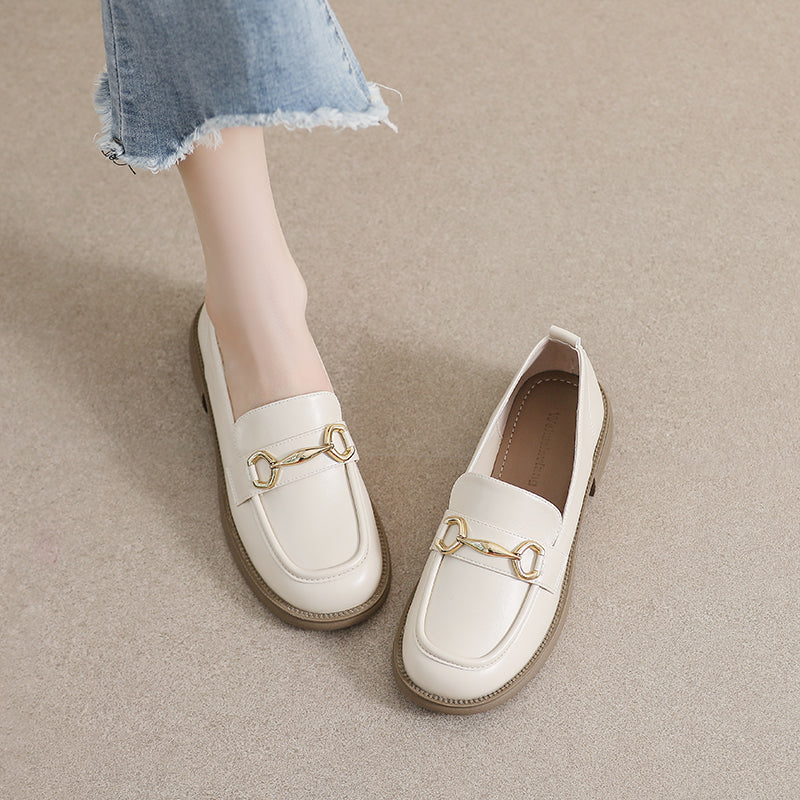 Women Retro Casual Lug Sole Loafers Newgew Shoes