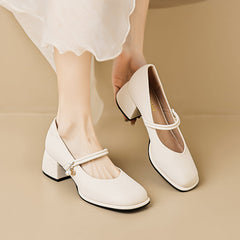 Women Soft Minimalist Casual Chunky Heel Pumps Newgew Shoes