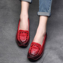 Women Cowhide Handmade Soft Casual Shoes Newgew Shoes