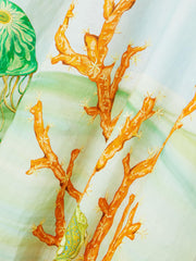 Gathered Printed Linen-Gauze Midi Dress Newgew Dresses