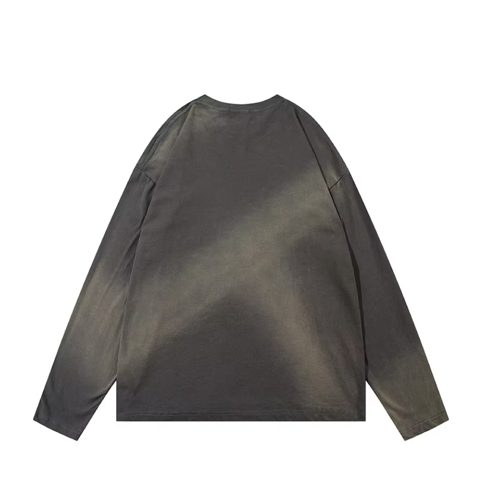 Abstract Shadow Graphic Long Sleeve T-Shirt Newgew