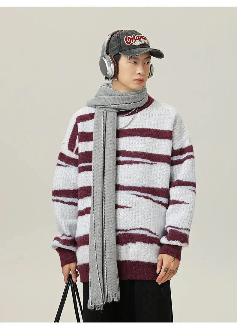 Abstract Stripe Sweater Newgew