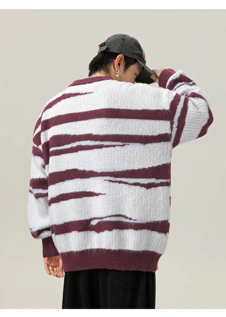 Abstract Stripe Sweater Newgew