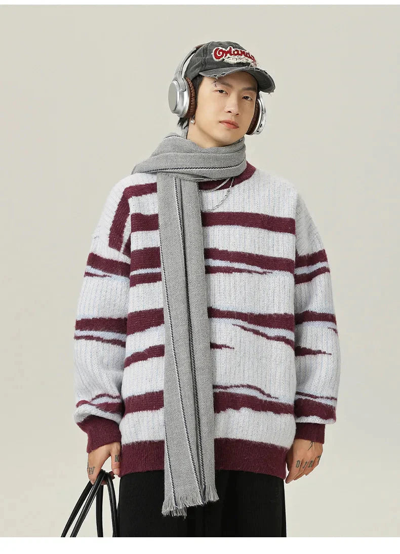 Abstract Stripe Sweater Newgew