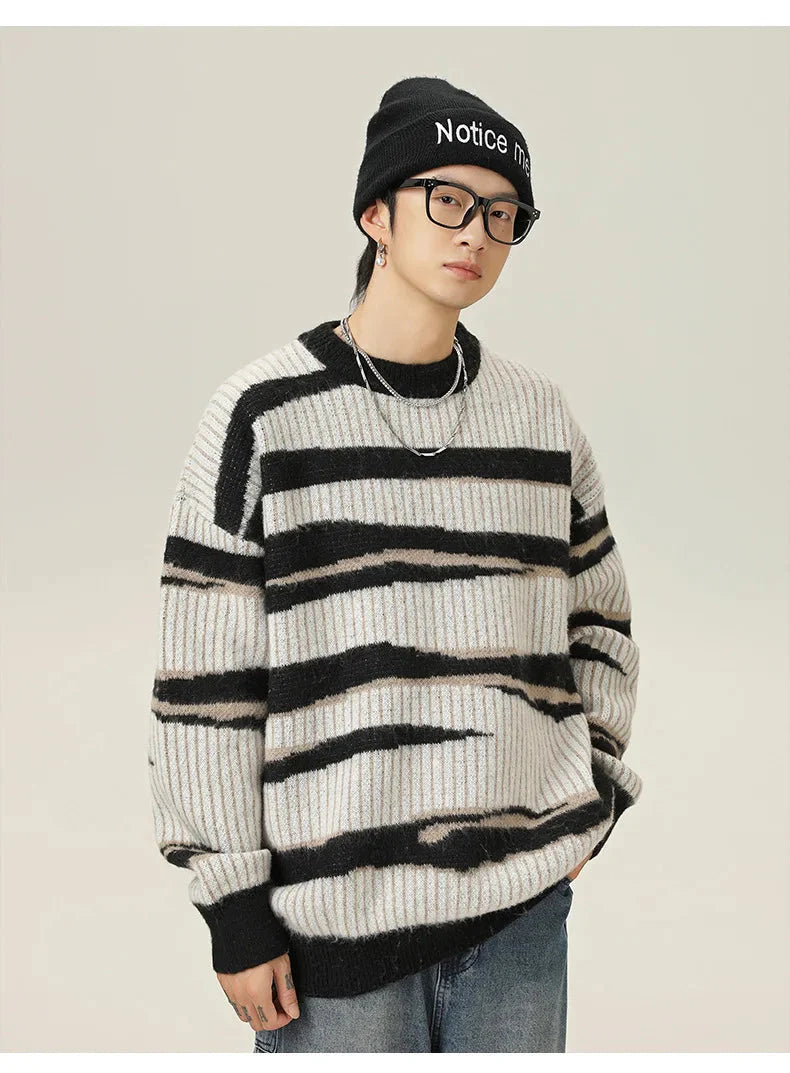 Abstract Stripe Sweater Newgew