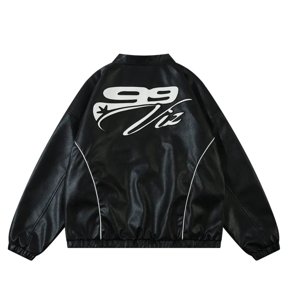 'Allstar' Faux Leather Racing Jacket Newgew