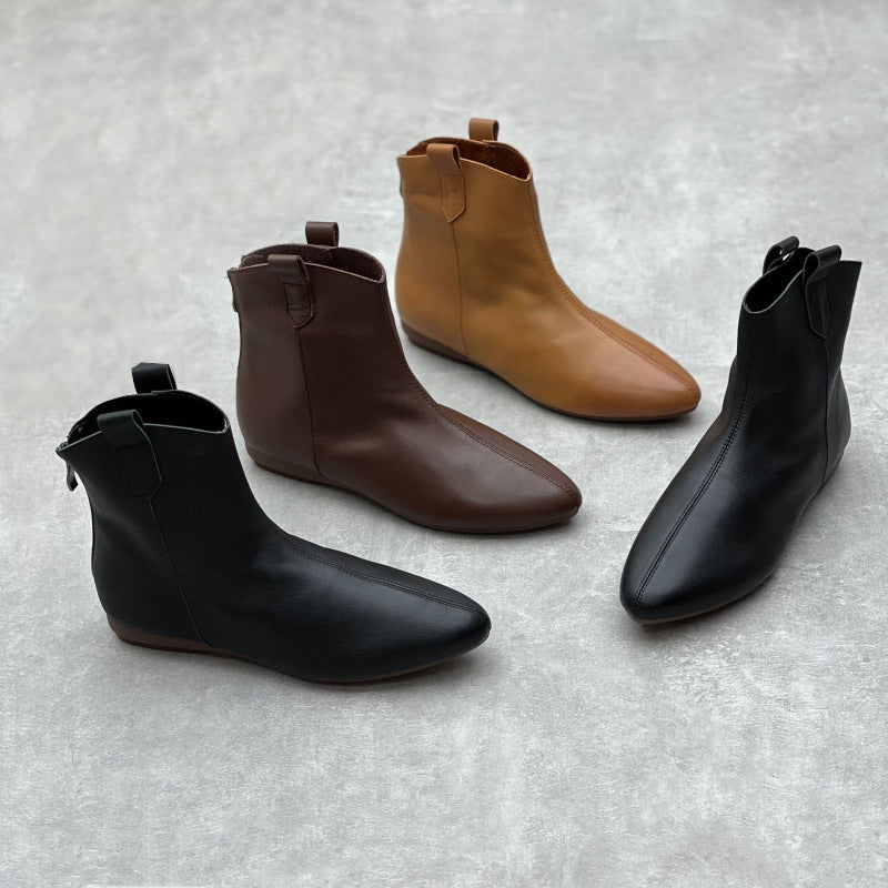 Almond Toe Chelsea Boots With Rear Zippers Newgew Shoes