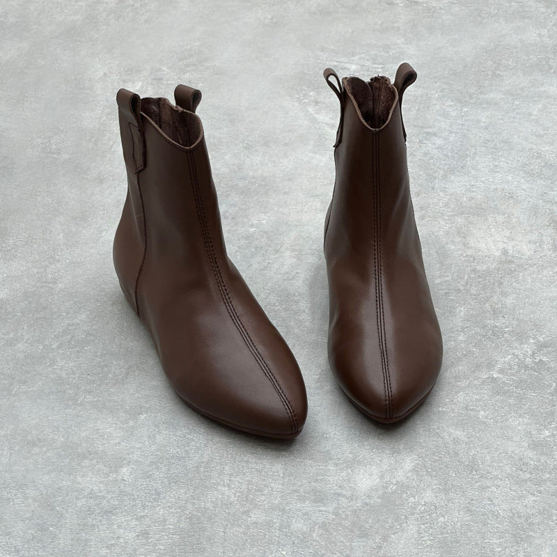 Almond Toe Chelsea Boots With Rear Zippers Newgew Shoes