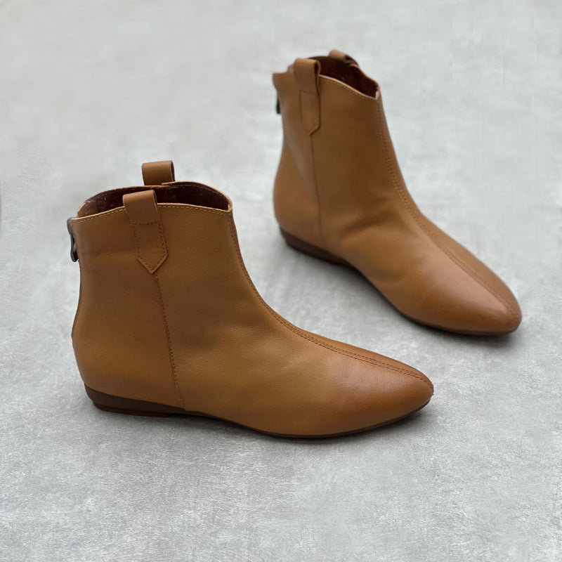 Almond Toe Chelsea Boots With Rear Zippers Newgew Shoes