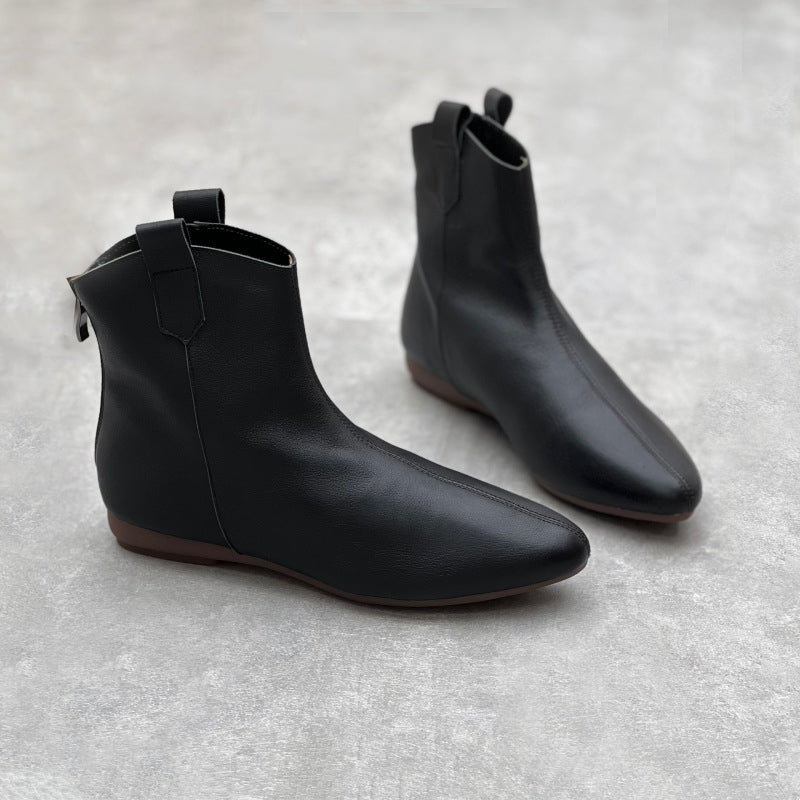 Almond Toe Chelsea Boots With Rear Zippers Newgew Shoes