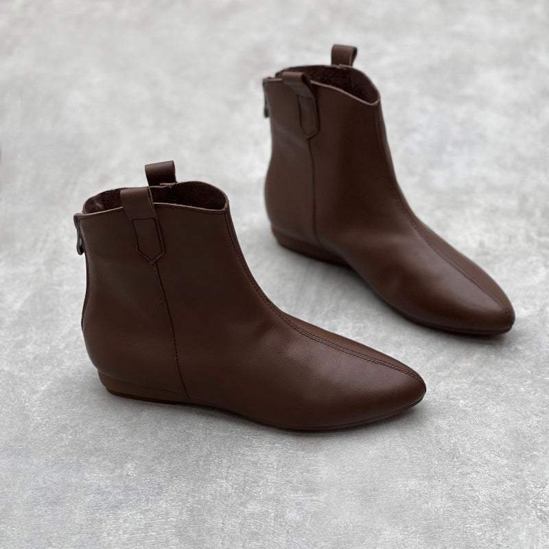 Almond Toe Chelsea Boots With Rear Zippers Newgew Shoes