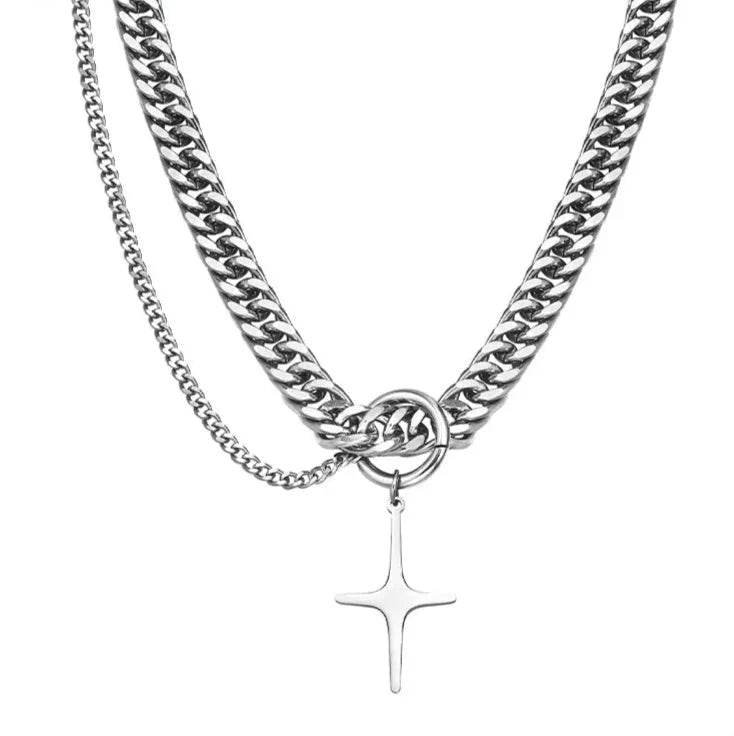 Astral Cross Chain Link Necklace Newgew