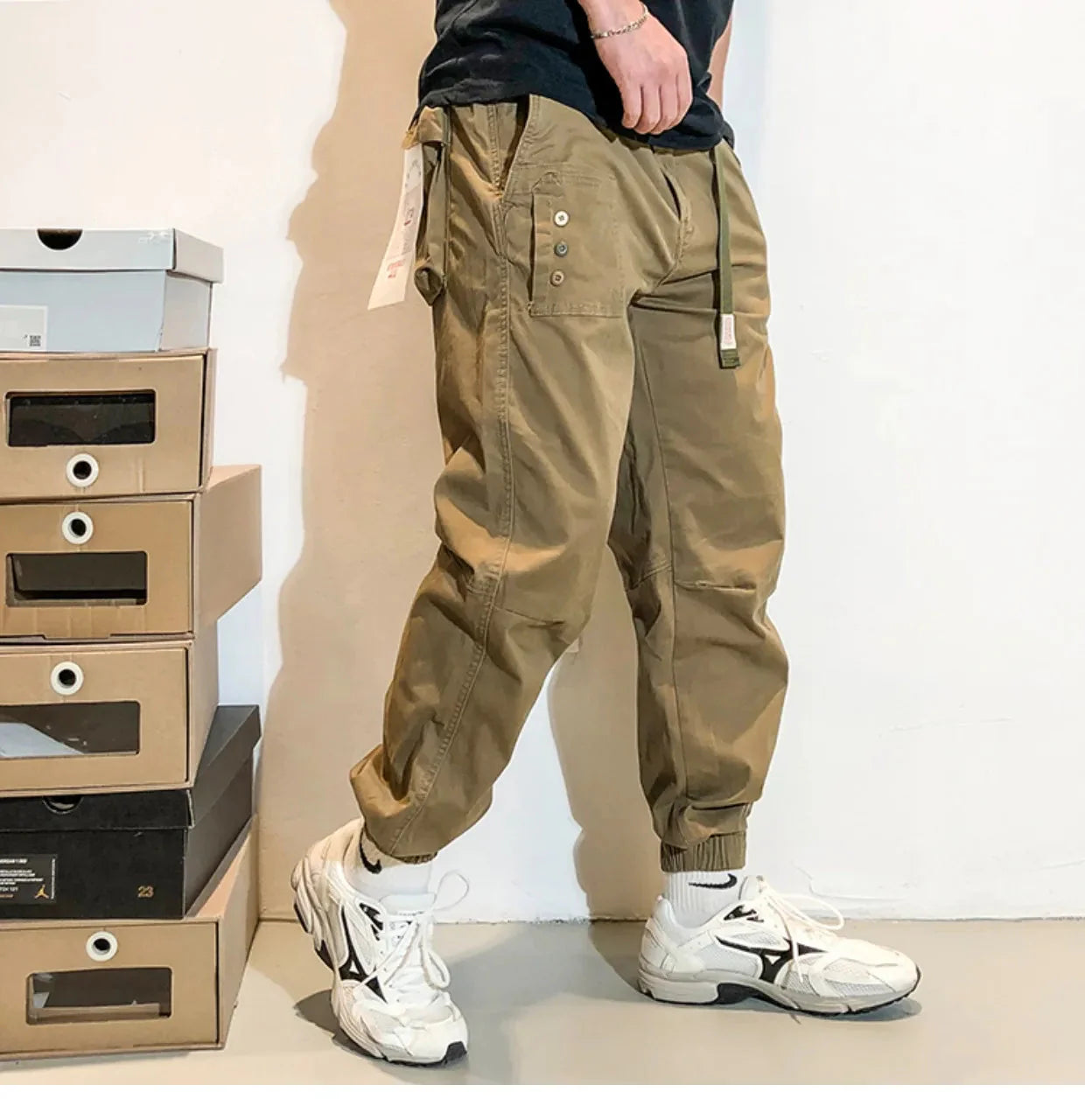 Belted Cuffed Cargo Pants Newgew