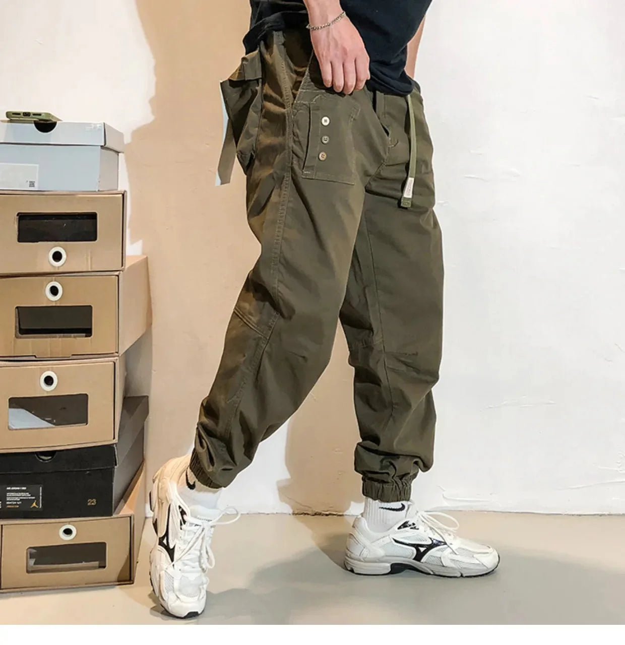 Belted Cuffed Cargo Pants Newgew