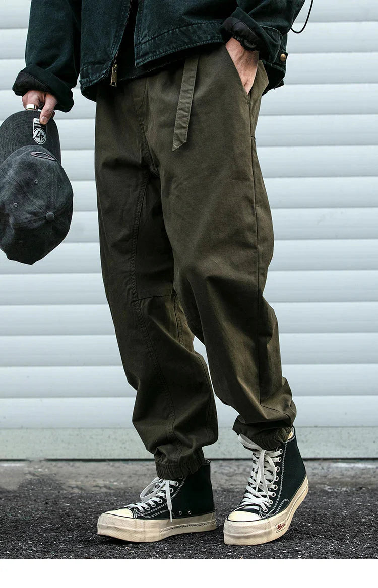 Belted Woven Utility Joggers Newgew