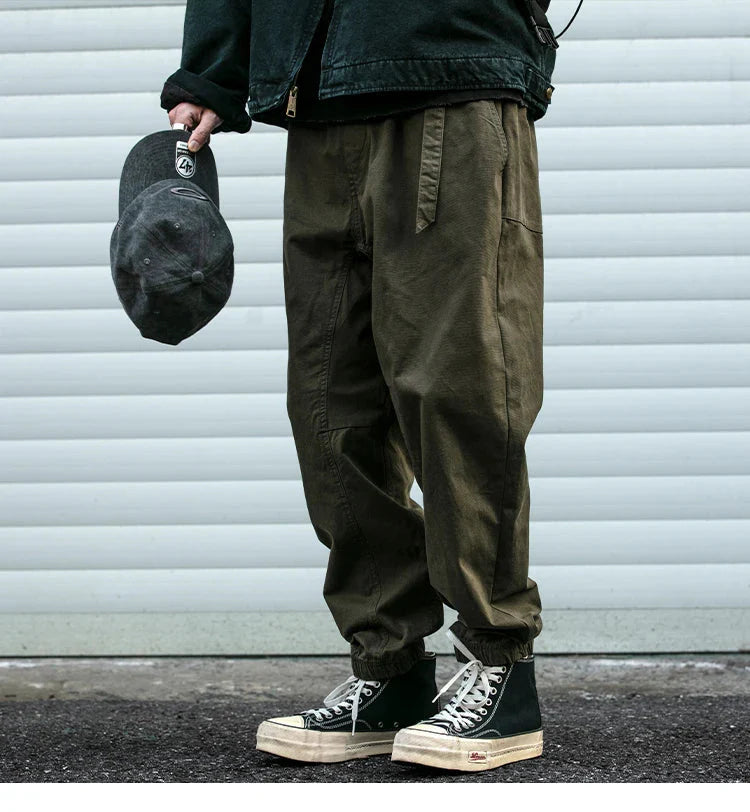 Belted Woven Utility Joggers Newgew