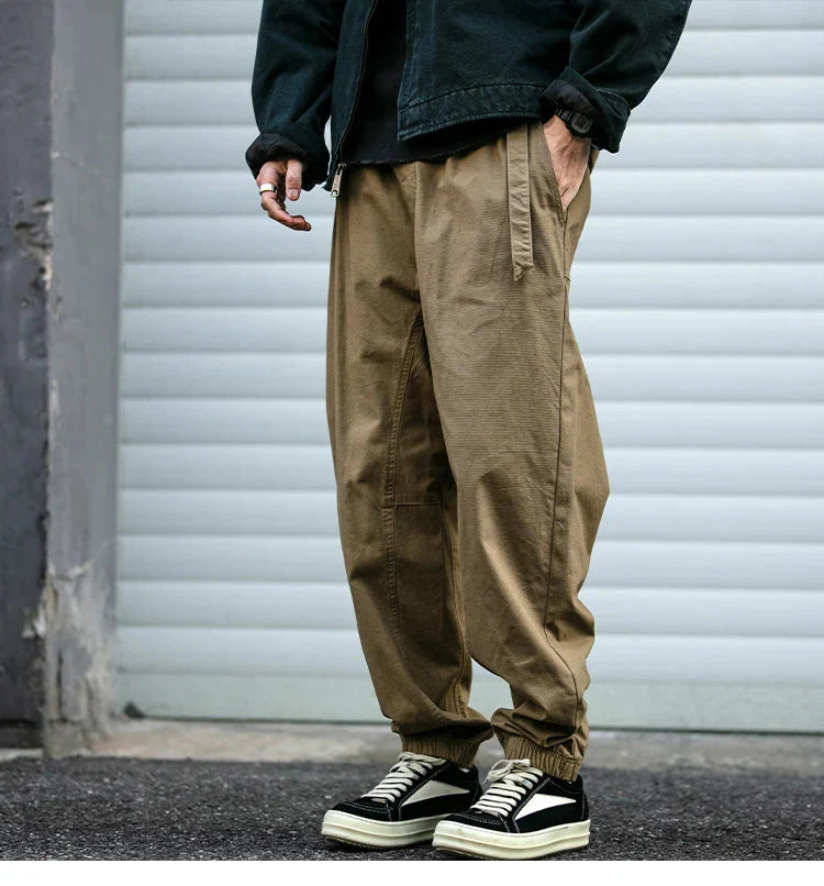 Belted Woven Utility Joggers Newgew