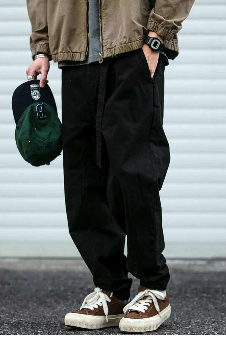 Belted Woven Utility Joggers Newgew