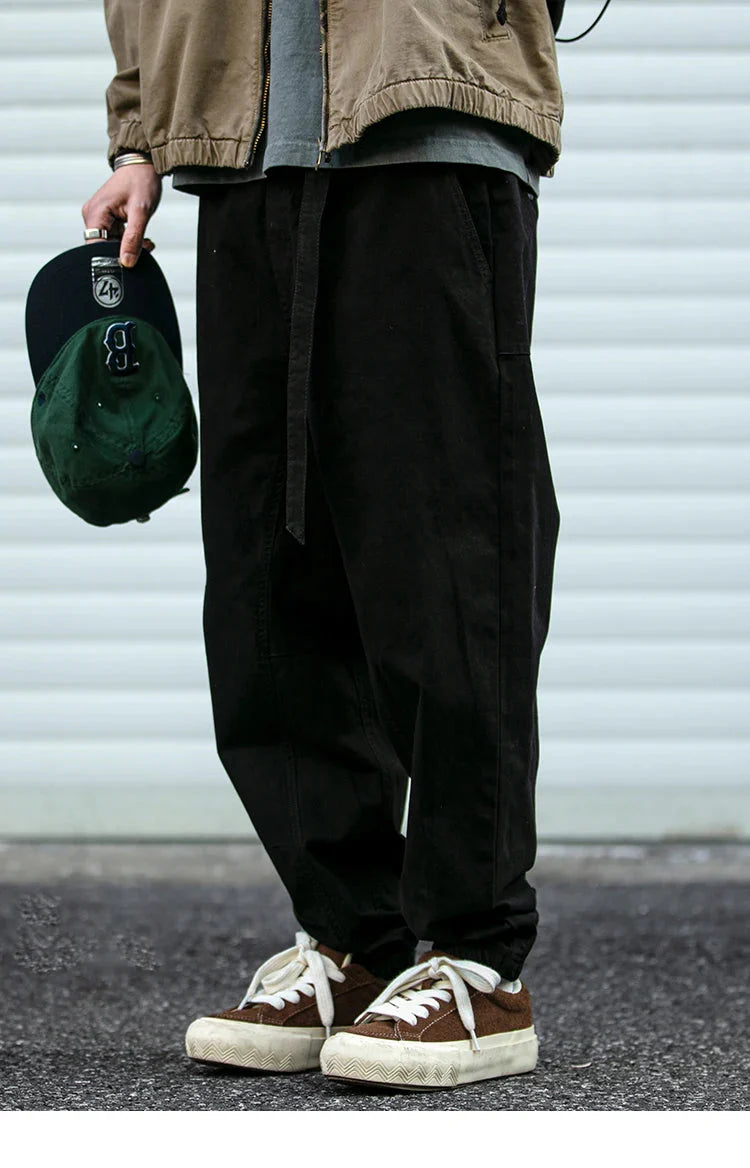 Belted Woven Utility Joggers Newgew