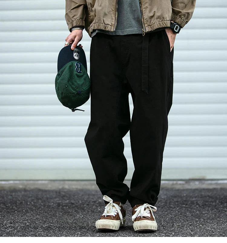 Belted Woven Utility Joggers Newgew