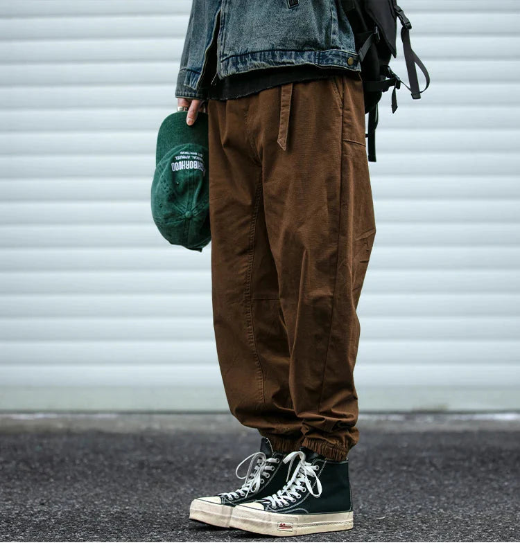 Belted Woven Utility Joggers Newgew