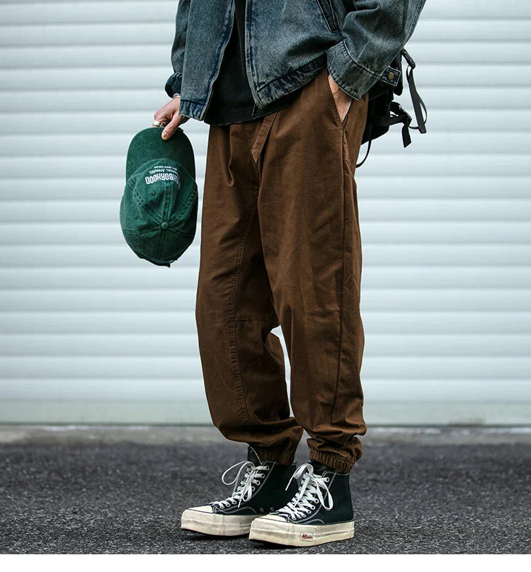 Belted Woven Utility Joggers Newgew