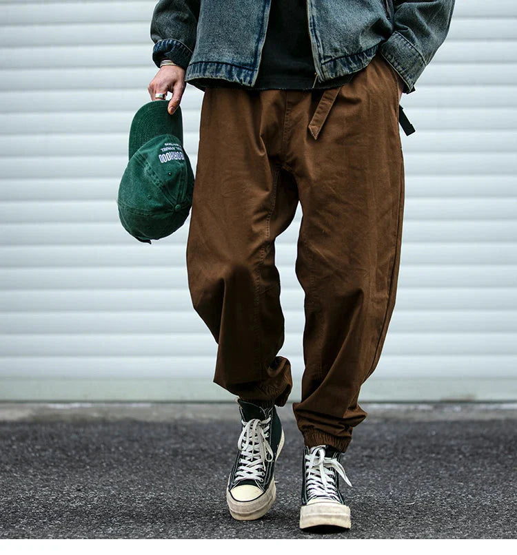 Belted Woven Utility Joggers Newgew