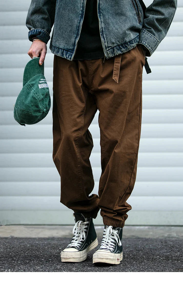 Belted Woven Utility Joggers Newgew