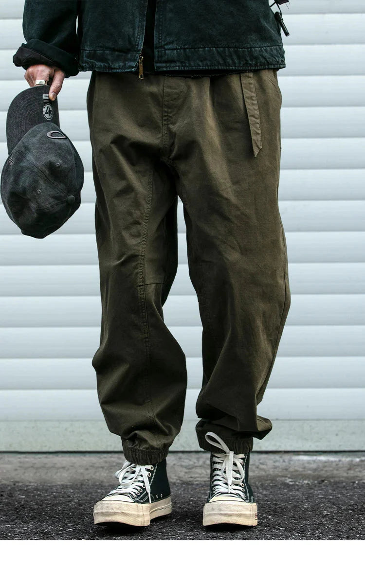 Belted Woven Utility Joggers Newgew