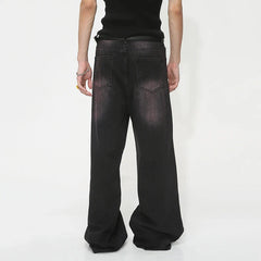 Black/Pink Fade Baggy Jeans Newgew