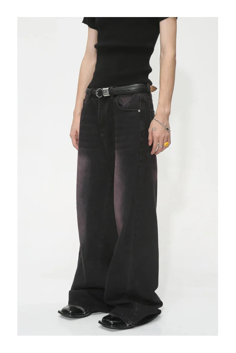 Black/Pink Fade Baggy Jeans Newgew