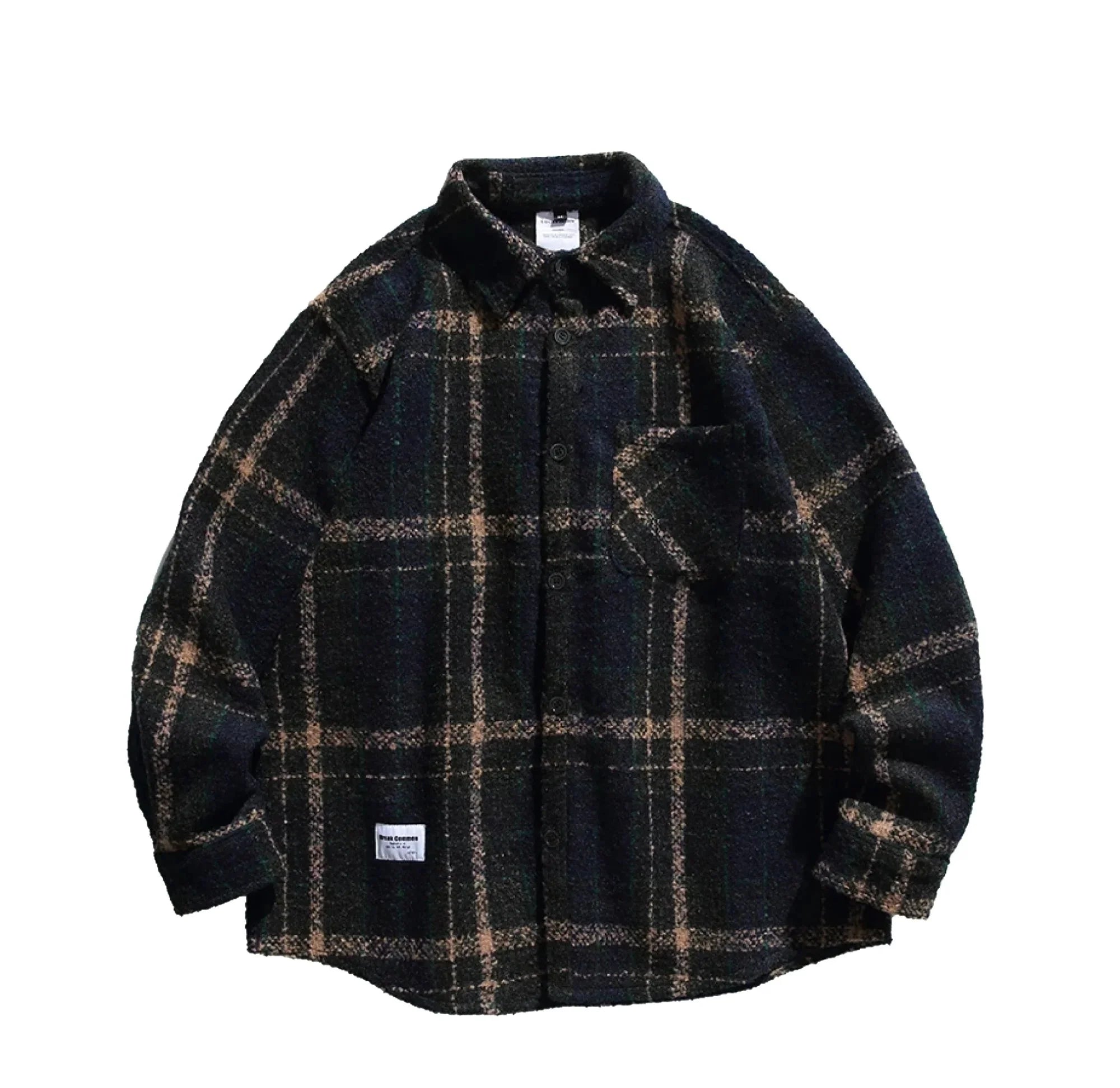 Boucle Texture Check Overshirt Newgew