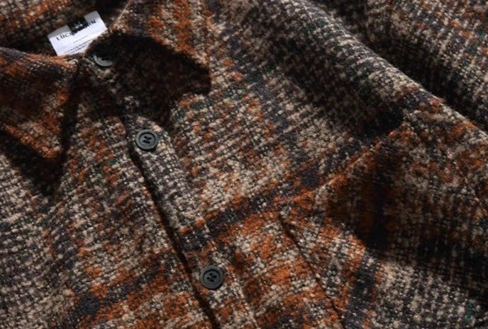 Boucle Texture Check Overshirt Newgew