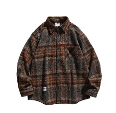 Boucle Texture Check Overshirt Newgew