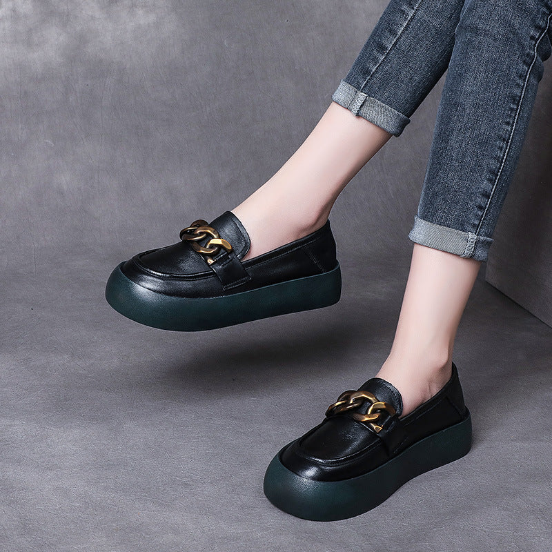 British Style Flatform Leather Shoes Newgew Shoes