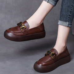 British Style Flatform Leather Shoes Newgew Shoes