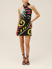 Veneta Backless Halter Mini Dress Newgew Dresses