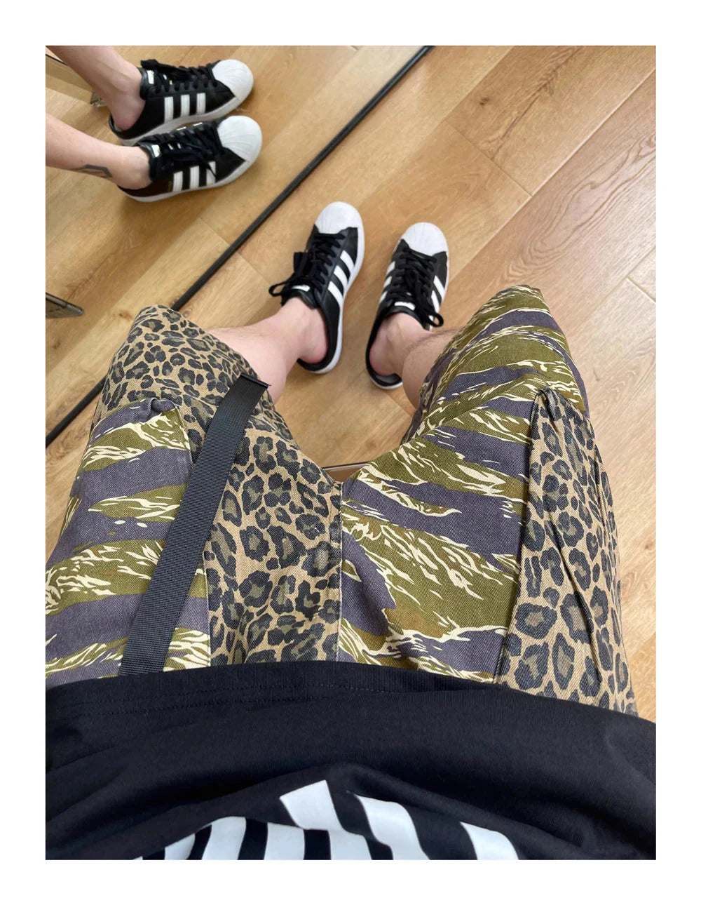 Camo/Animal Print Patchwork Shorts Newgew