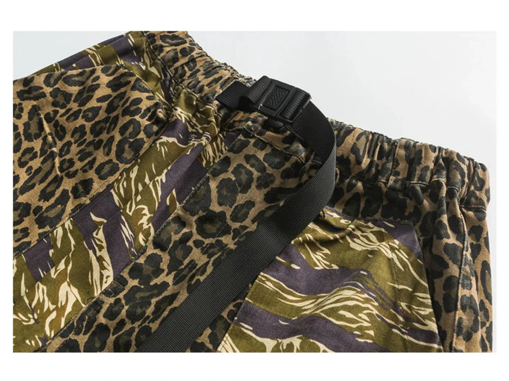 Camo/Animal Print Patchwork Shorts Newgew